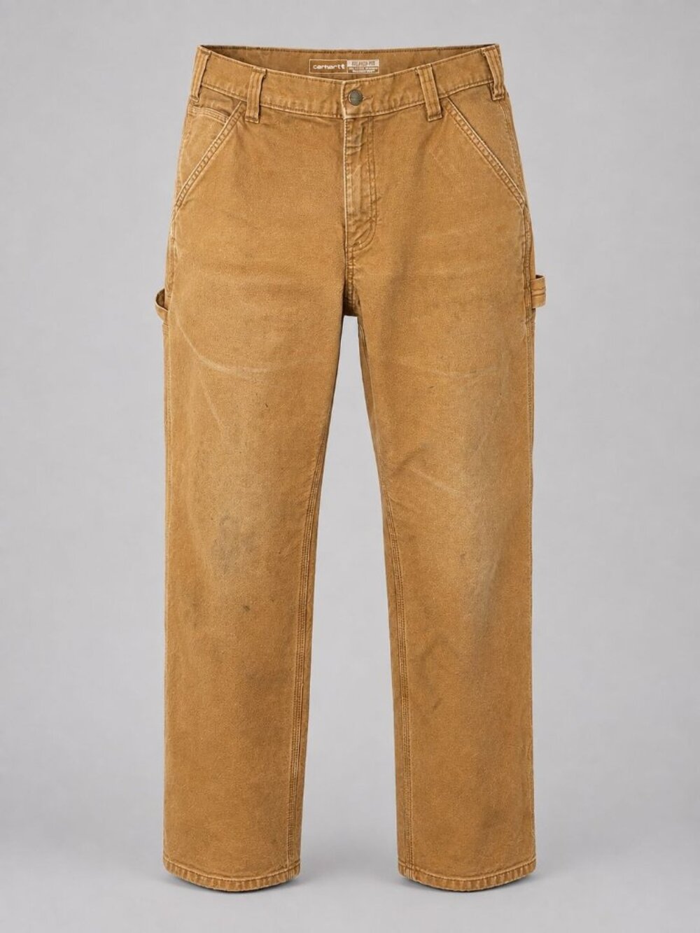 Carhartt Mens 32 x 30 Pants Brown Relaxed Fit Durable Canvas Workwear w Cred